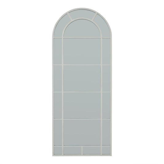 White Large Arched Window Mirror