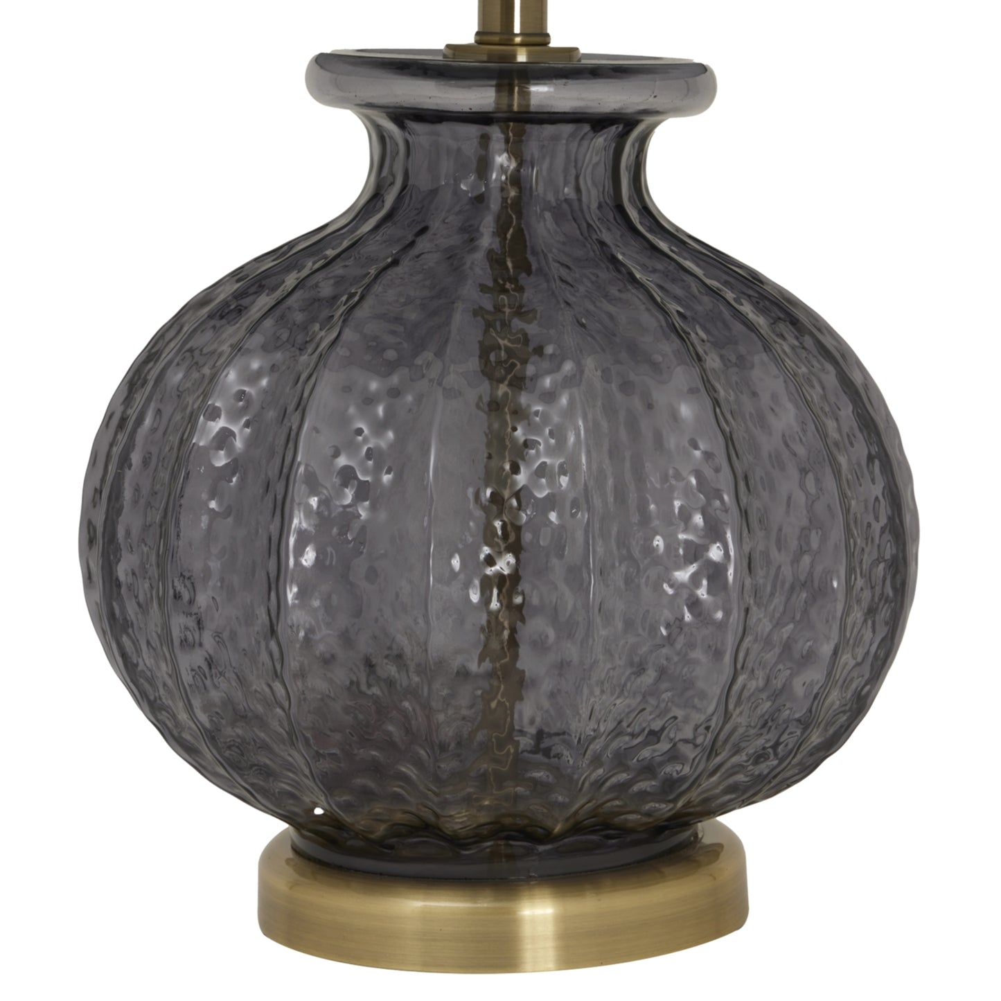 Luxton Glass Fluted Lamp With Black Velvet Shade